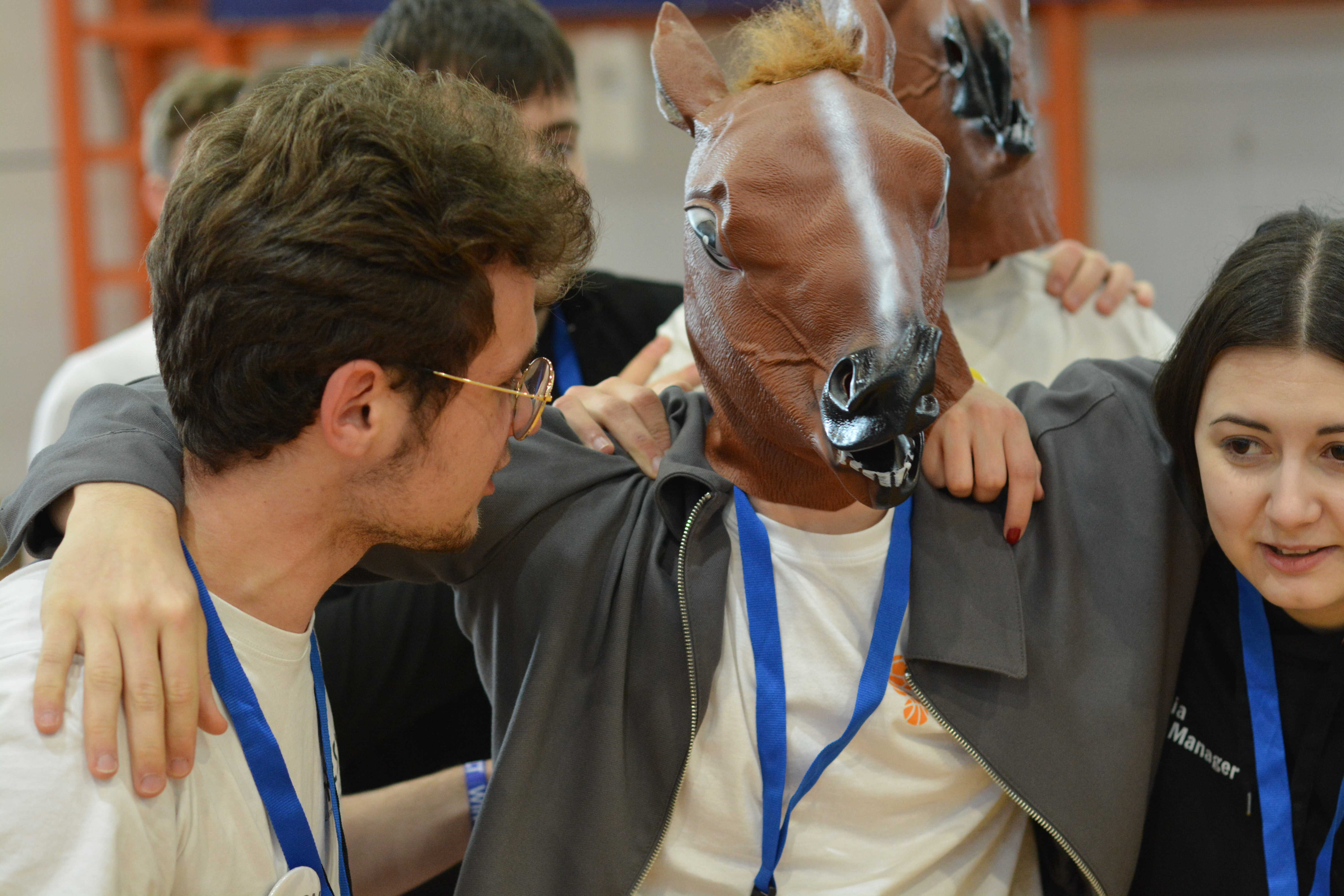 Funny horse mask moment during NEG