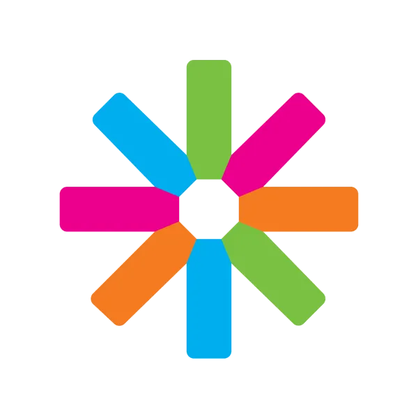 Logo of ESN. Colorful star